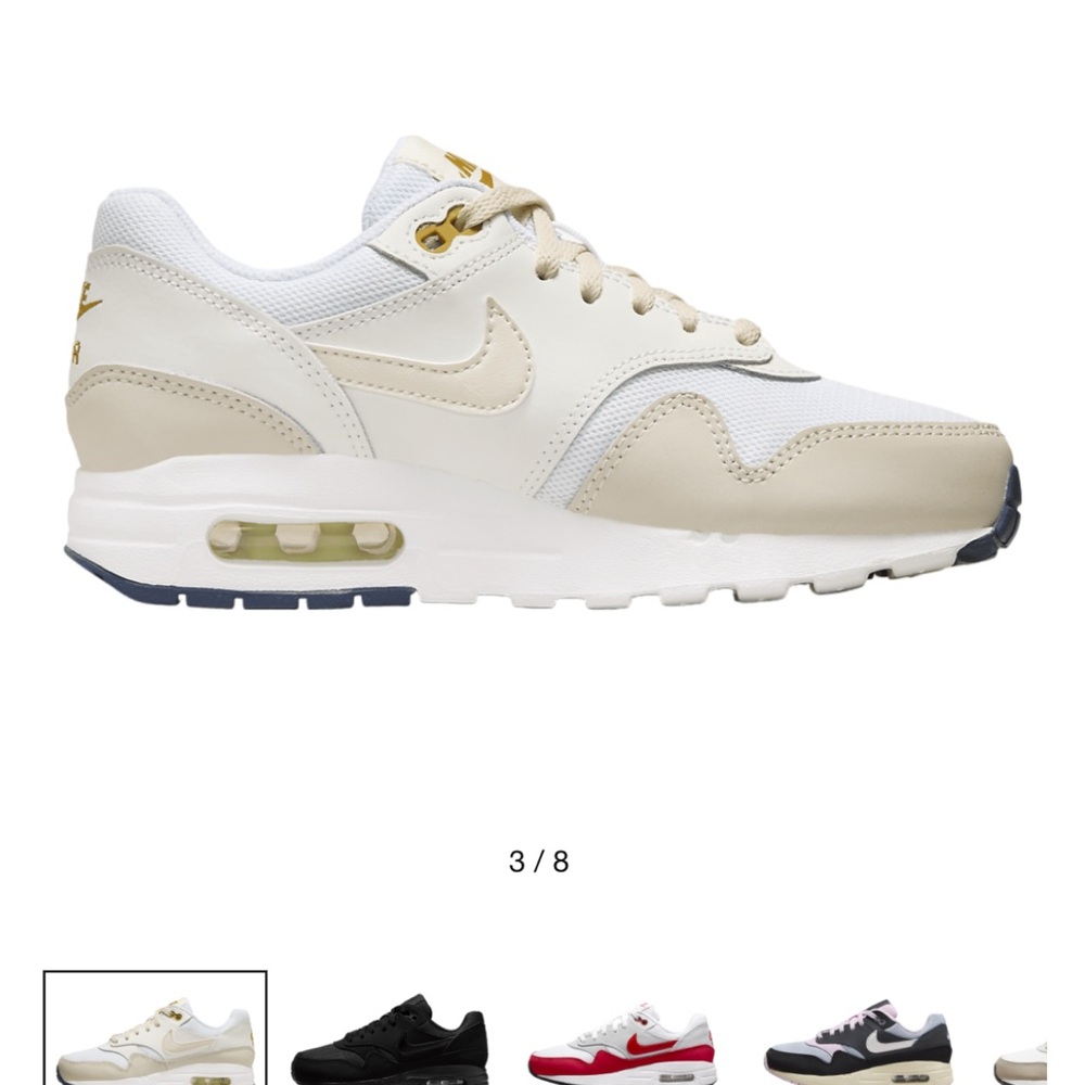 Nike Air Max 1 in White and Beige Youth Neutral